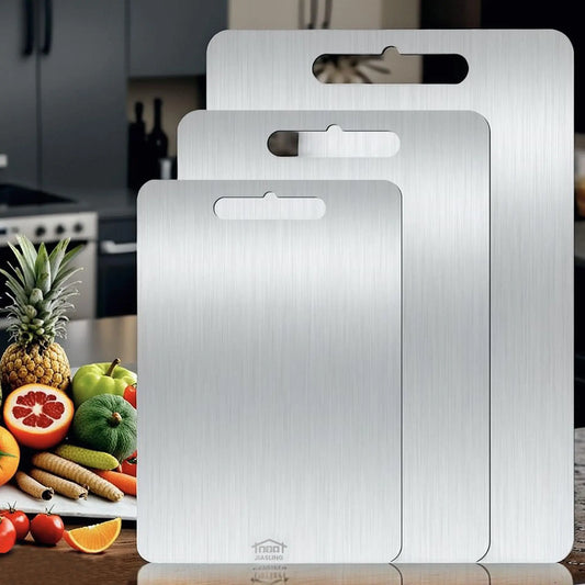 Upgrade Your Kitchen with Our 3-Piece Stainless Steel Cutting Board Set - Perfect for Meat and Vegetables, Rust-Resistant, Easy to Clean, and Portable!