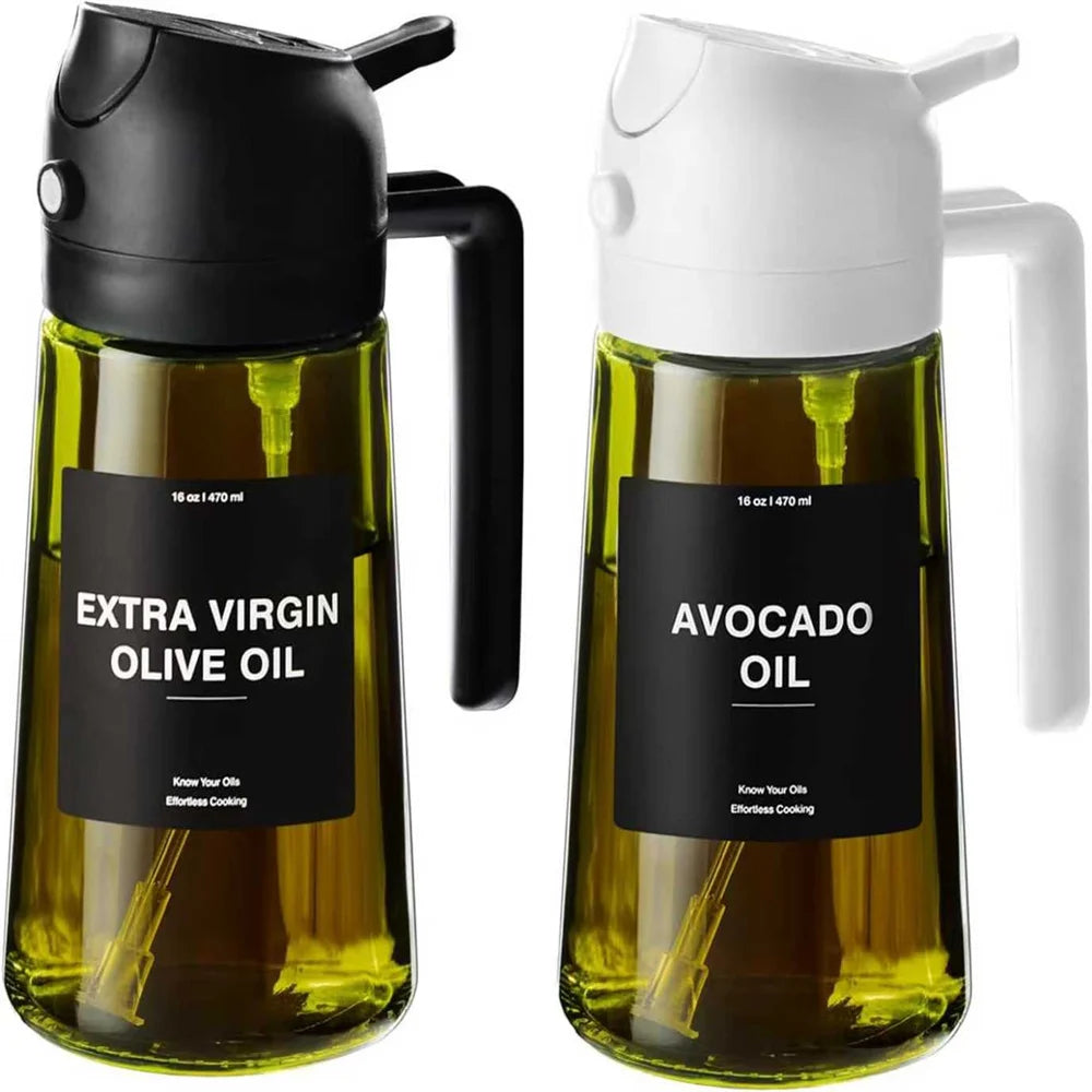 Transform Your Cooking with the 2-in-1 470ml Olive Oil Sprayer – Effortless Pouring and Spraying for Perfect Flavors!