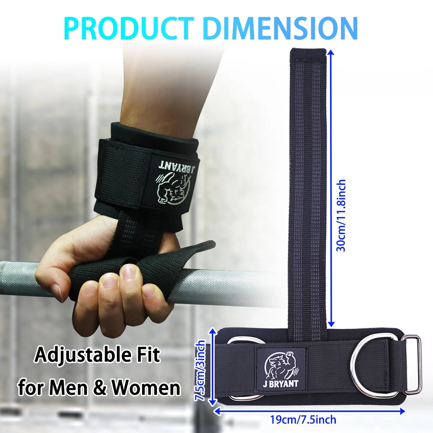 Elevate Your Workout with Adjustable Weight Lifting Strap Wrist Cuffs - Ultimate D-Ring Support for Strength Training