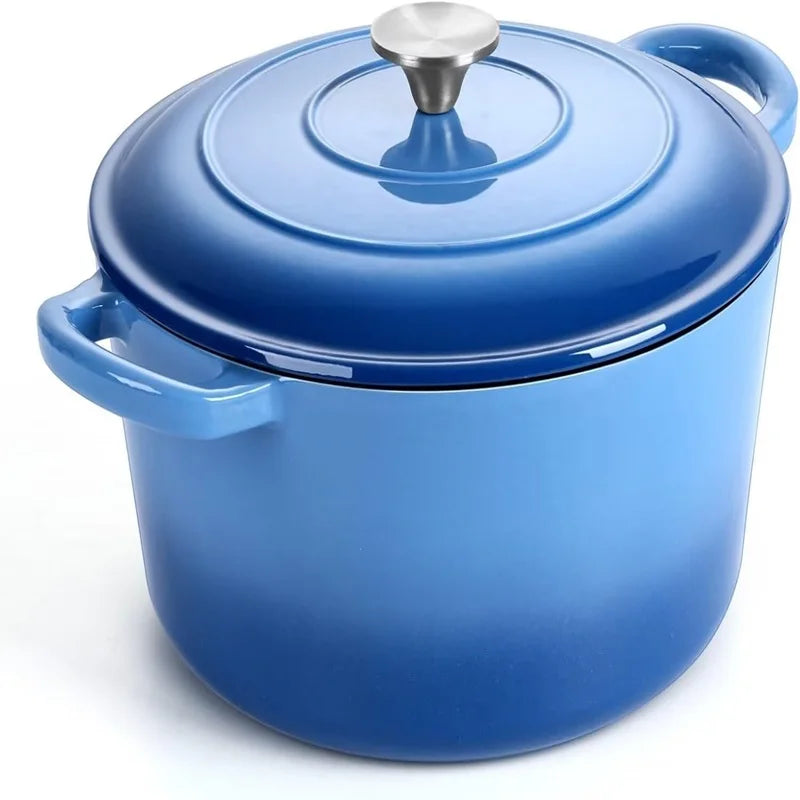 Discover the Ultimate 7QT Enameled Cast Iron Dutch Oven with Lid - Perfect for Family Feasts and Culinary Adventures!