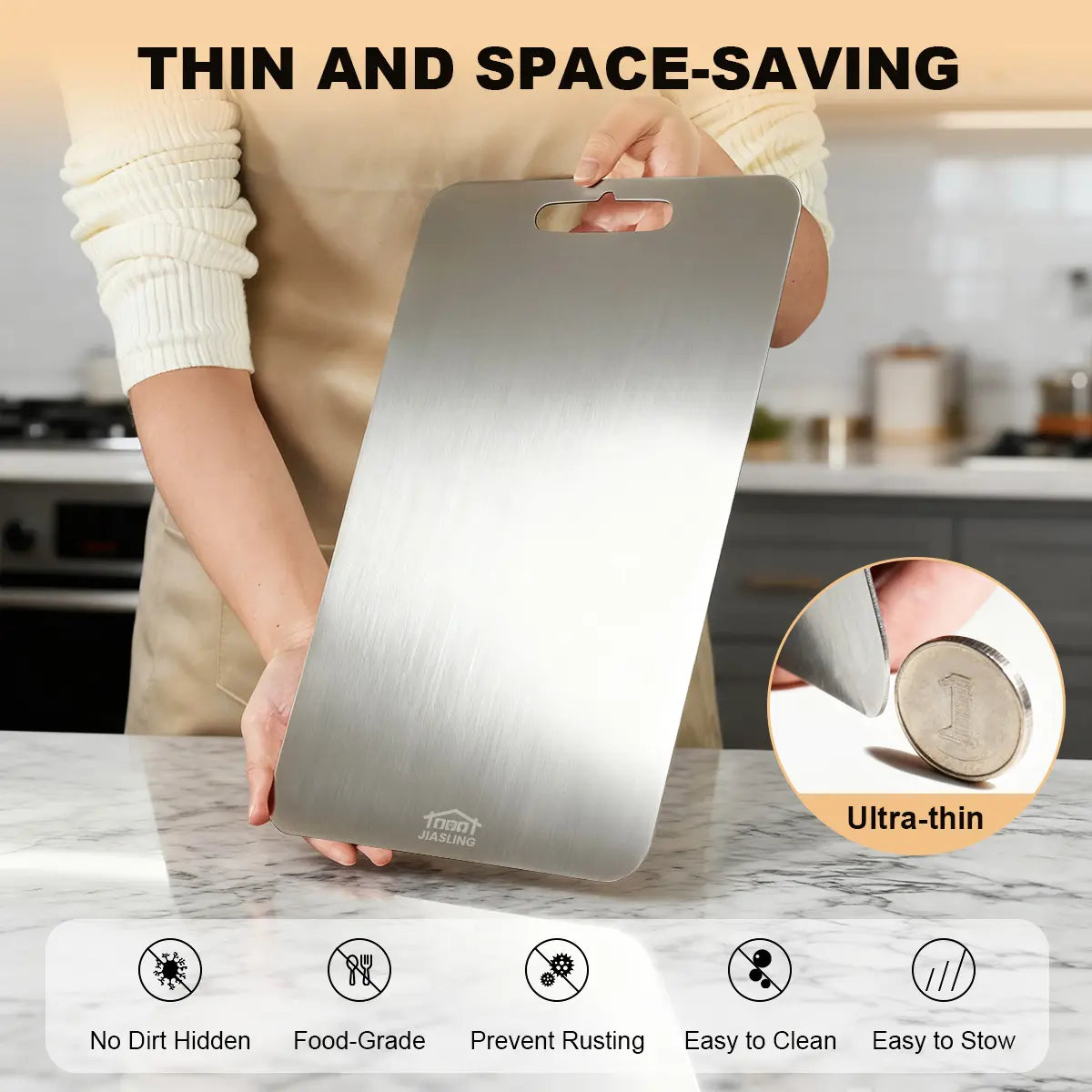 Upgrade Your Kitchen with Our 3-Piece Stainless Steel Cutting Board Set - Perfect for Meat and Vegetables, Rust-Resistant, Easy to Clean, and Portable!