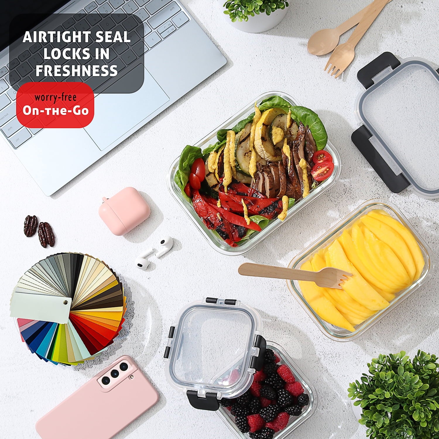 Transform Your Kitchen with Our 32-Piece Airtight Glass Food Storage Container Set – Perfect for Meal Prep, Leftovers, and More!