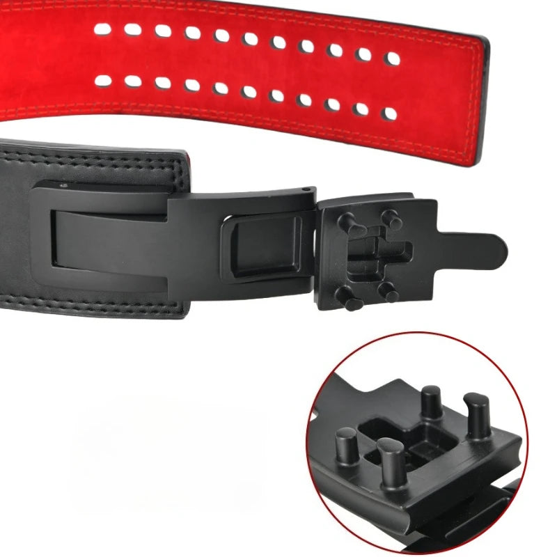 Ultimate Cowhide Leather Weightlifting Belt with Lever Buckle for Maximum Back Support - Perfect for Powerlifting, Squats, and Deadlifts