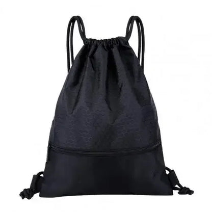 Versatile Outdoor Sport Gym Drawstring Backpack - Waterproof Nylon Zipper Bag for Basketball, Soccer & Fitness