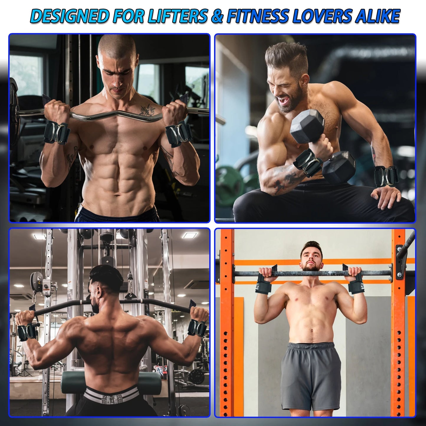 Elevate Your Workout with Adjustable Weight Lifting Strap Wrist Cuffs - Ultimate D-Ring Support for Strength Training