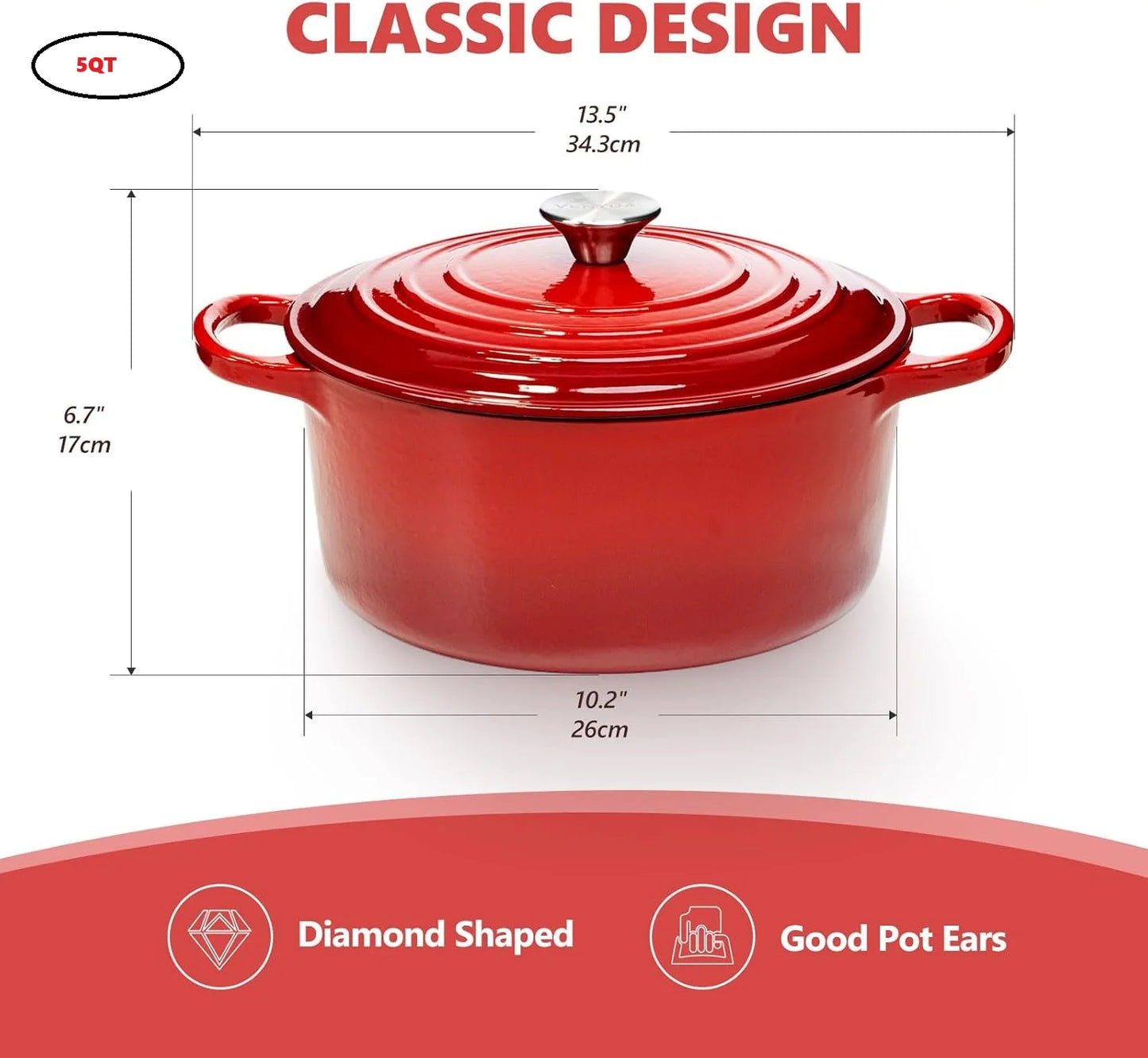 Discover the Ultimate 7QT Enameled Cast Iron Dutch Oven with Lid - Perfect for Family Feasts and Culinary Adventures!