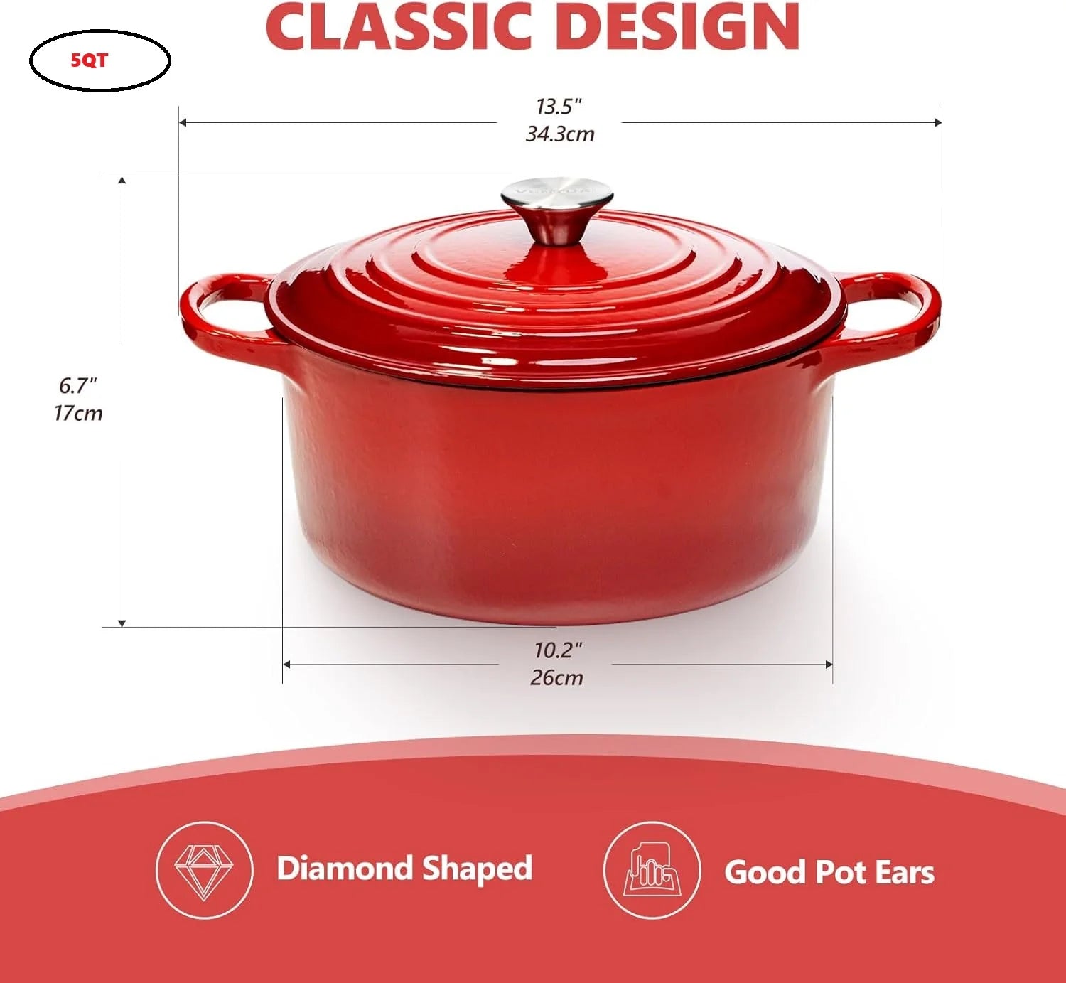 Discover the Ultimate 7QT Enameled Cast Iron Dutch Oven with Lid - Perfect for Family Feasts and Culinary Adventures!