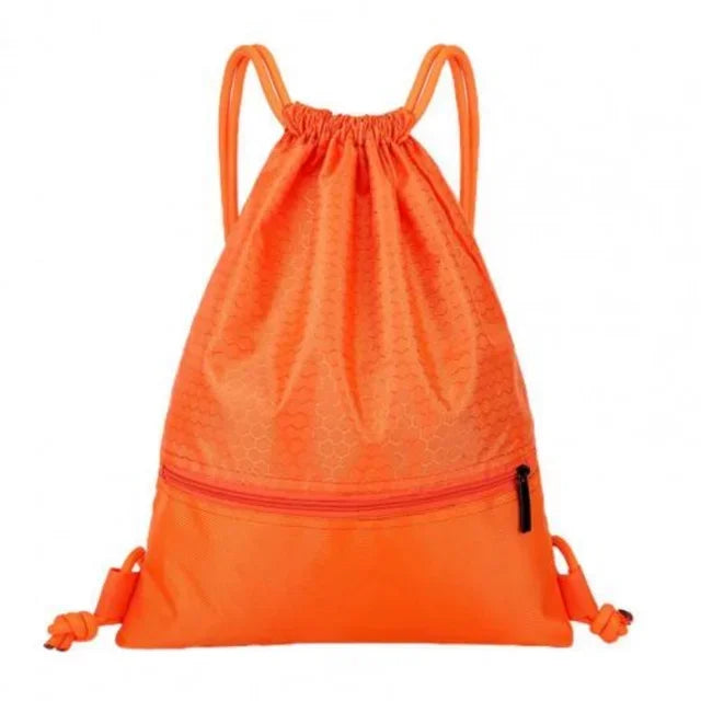 Versatile Outdoor Sport Gym Drawstring Backpack - Waterproof Nylon Zipper Bag for Basketball, Soccer & Fitness