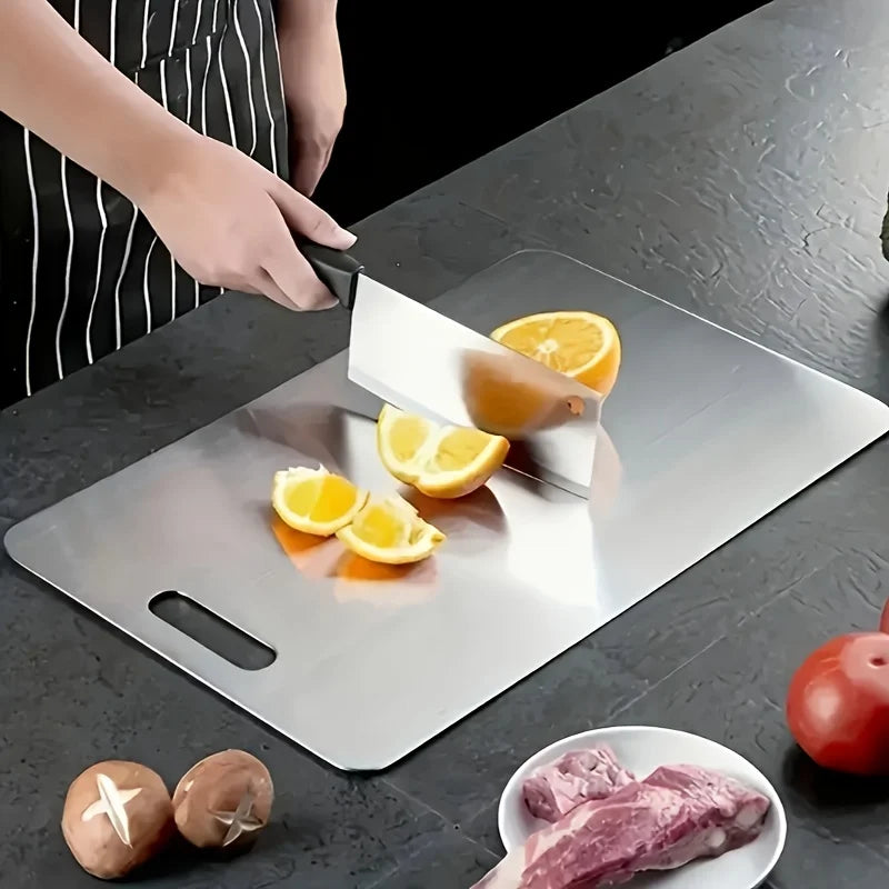 Upgrade Your Kitchen with Our Premium Stainless Steel Cutting Boards - 3-Piece Set, BPA-Free, Dishwasher Safe, Non-Slip Design with Juice Groove, Rustproof & Space Saving!