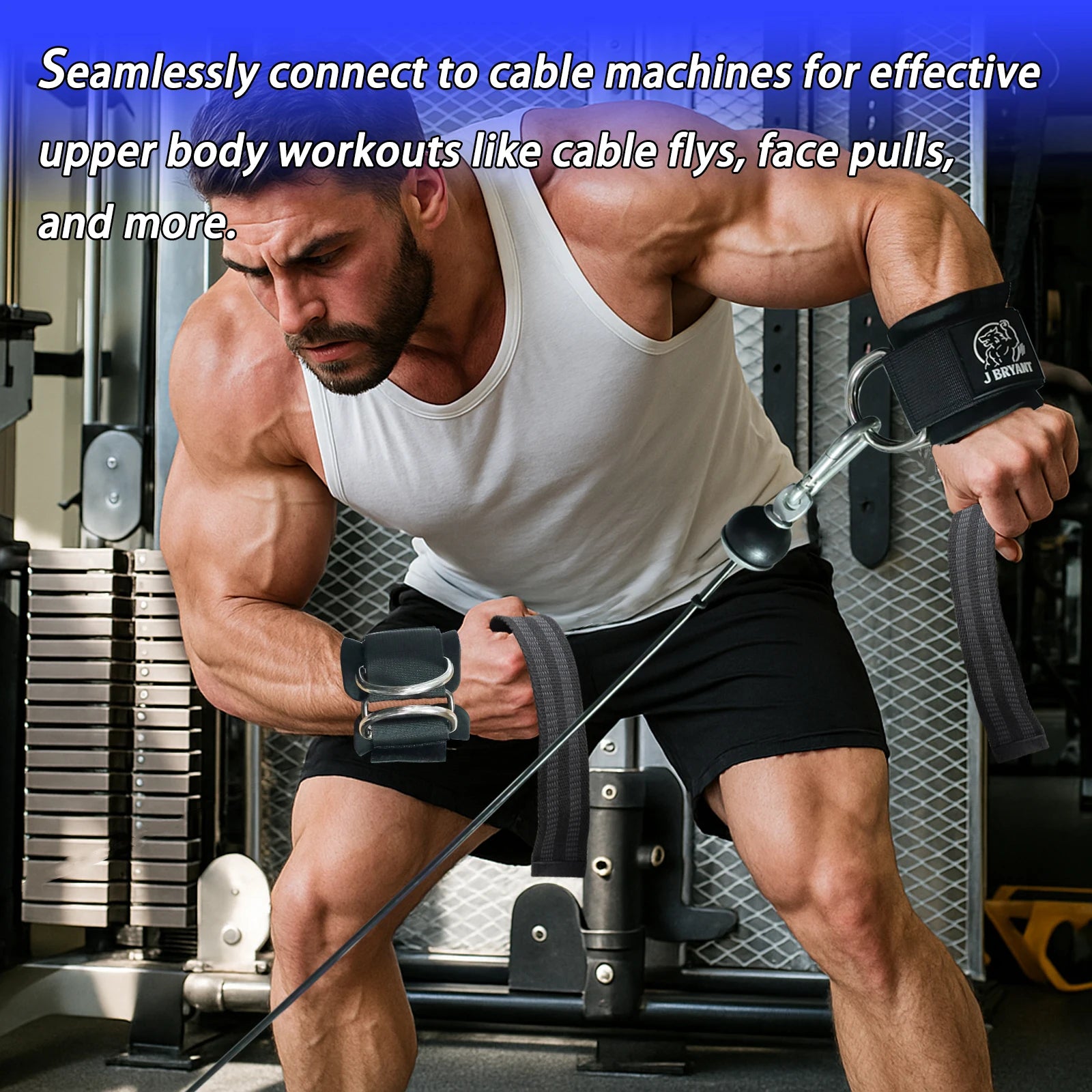 Elevate Your Workout with Adjustable Weight Lifting Strap Wrist Cuffs - Ultimate D-Ring Support for Strength Training