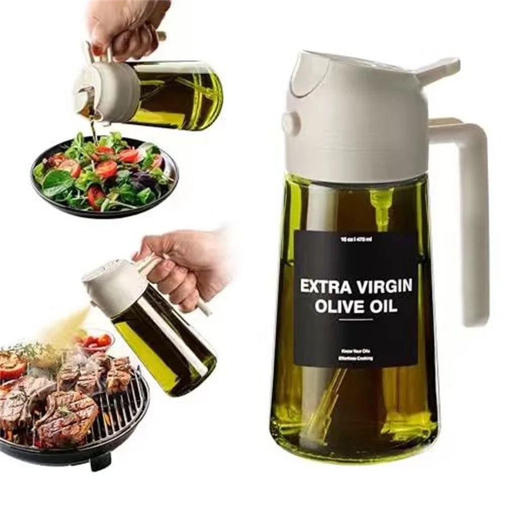 Transform Your Cooking with the 2-in-1 470ml Olive Oil Sprayer - Effortless Pouring and Spraying for Perfect Flavor!