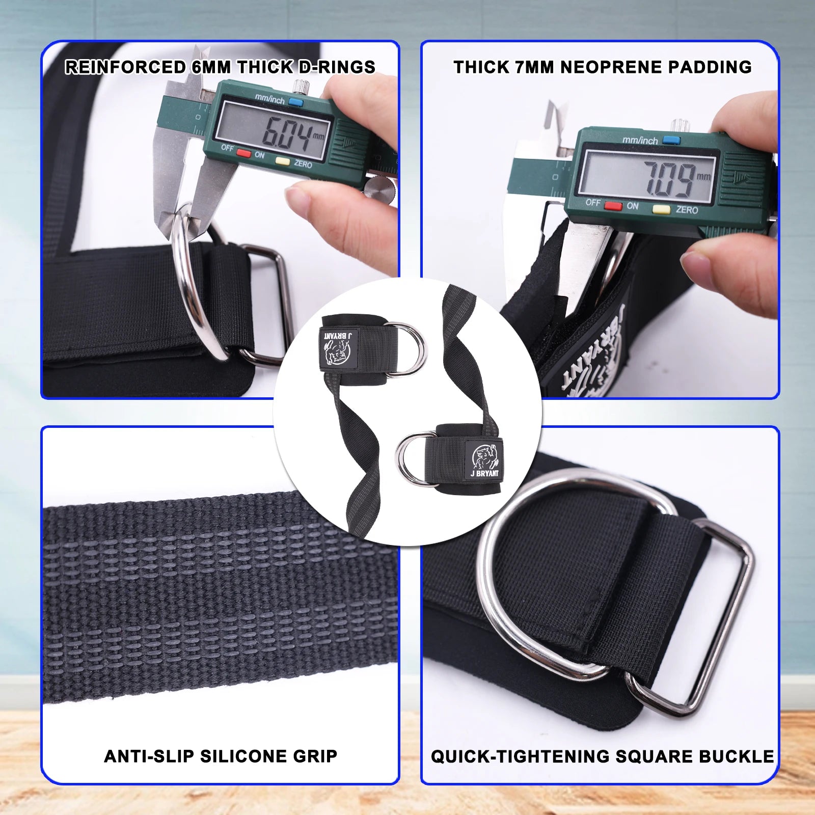 Elevate Your Workout with Adjustable Weight Lifting Strap Wrist Cuffs - Ultimate D-Ring Support for Strength Training