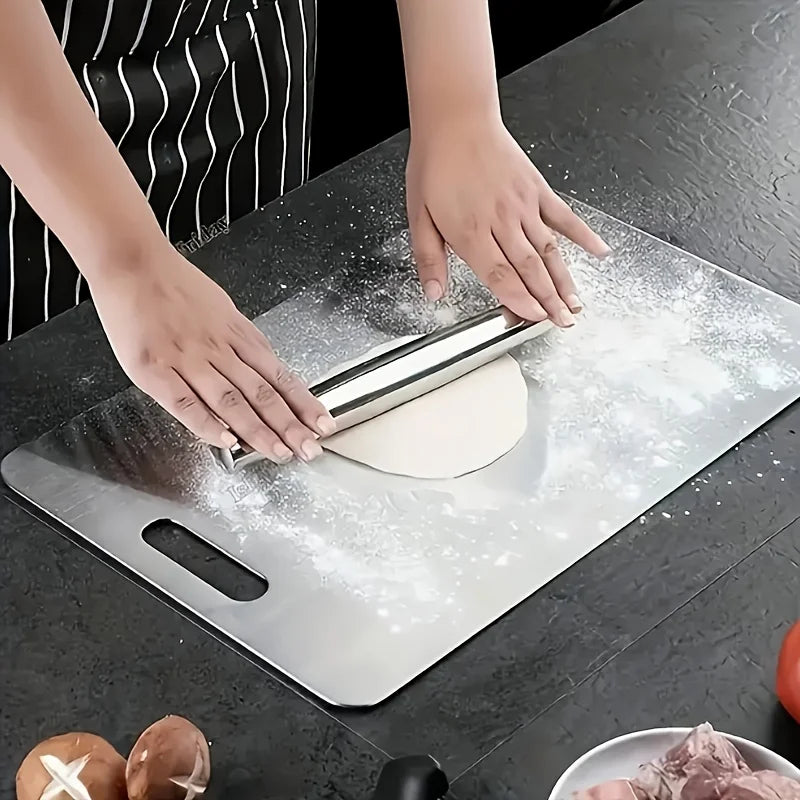 Upgrade Your Kitchen with Our Premium Stainless Steel Cutting Boards - 3-Piece Set, BPA-Free, Dishwasher Safe, Non-Slip Design with Juice Groove, Rustproof & Space Saving!