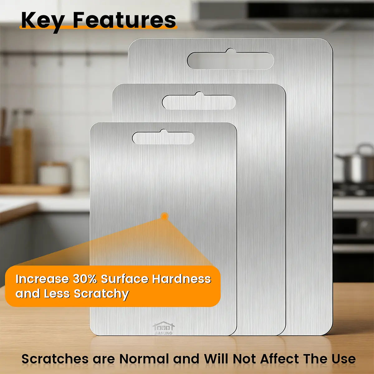 Upgrade Your Kitchen with Our 3-Piece Stainless Steel Cutting Board Set - Perfect for Meat and Vegetables, Rust-Resistant, Easy to Clean, and Portable!