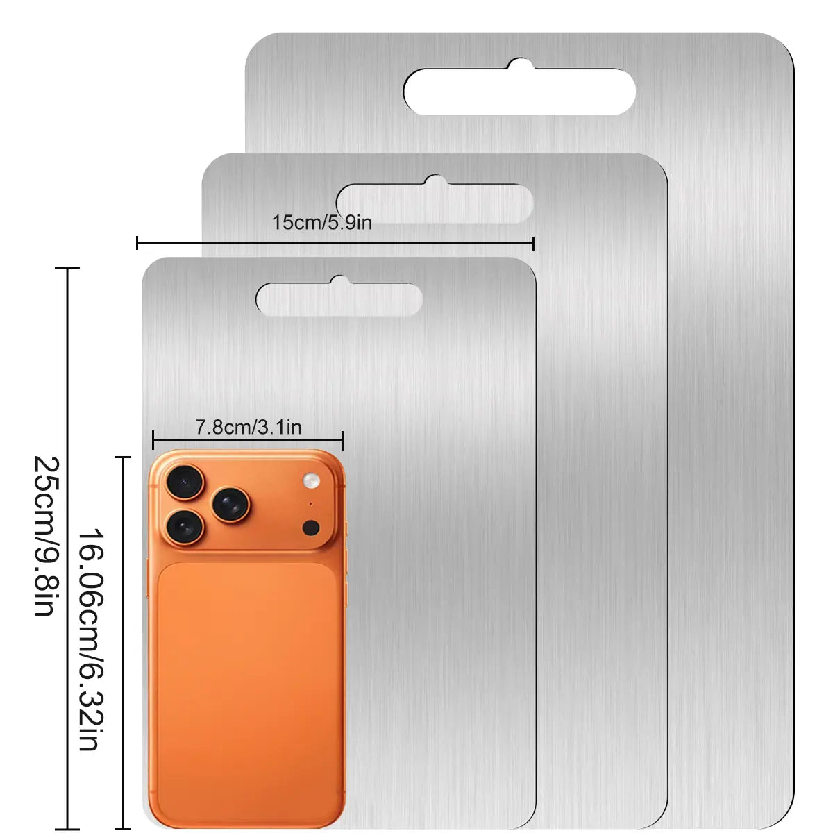 Upgrade Your Kitchen with Our 3-Piece Stainless Steel Cutting Board Set - Perfect for Meat and Vegetables, Rust-Resistant, Easy to Clean, and Portable!